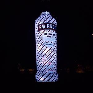 Hanging Solar Bottle Light ~ Peppermint Smirnoff Lantern